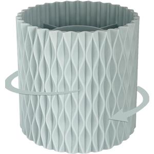 Rotating Pen Holder for Desk, 5 Slots Unique Blue Desk Pen Organizer Easthetic Desktop Supplies and Accessories for Women Girls, Pencil Cup Caddy for Office Home Art Supply