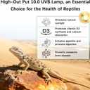 T5 10.0 UVB Reptile Light Fixture Combo Kit, 8W High Output UVA UVB Light with Upgraded Wider Alloy Reflector for Bearded Dragons Lizards Tortoises and Other Desert or Tropical Reptiles (12.5Inch)