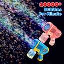 EagleStone 2 Pack Bubble Gun Machine for Kids, Automatic Light Up Bubble Blower with 4 Bottles 10 Bags Refill Solution, Bubble Guns Blaster for Toddlers, Outdoor Toys Gifts, Wedding Easter Party Favor