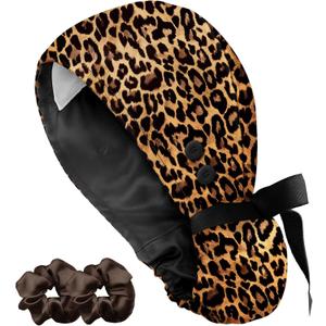 Plifal 100% Cotton Scrub Cap with Buttons-Nurse Cap with Sweatband for Women, Adjustable Working Hat,Satin Lined or Unlined (One Size)