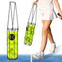 Cylindrical Tennis Ball Hopper Collector Pickleball Balls Retriever Basket Tennis Ball Picker Upper for Easy Picking and Storage Metal Container Holds 24 Tennis Balls Training Caddy (Black)