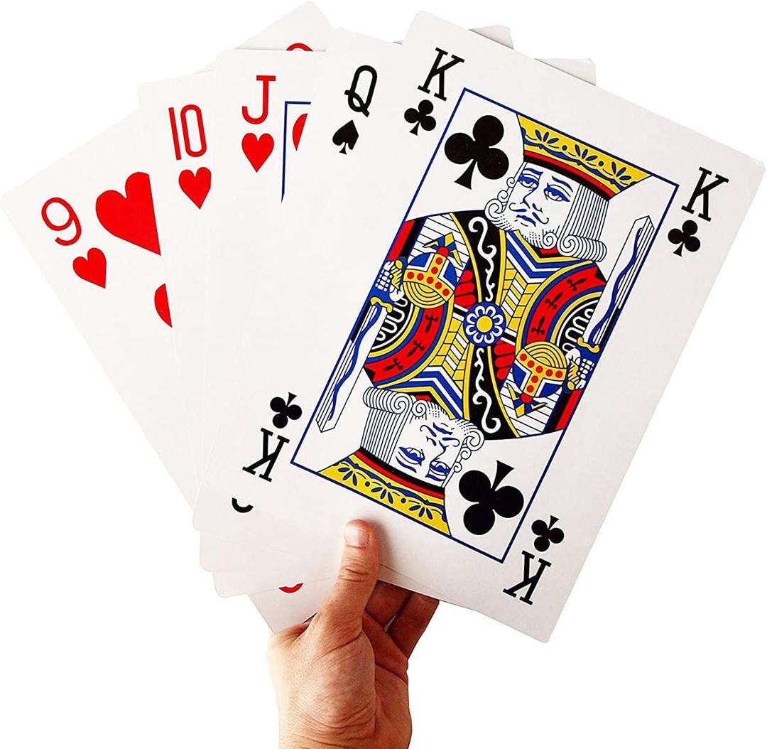 SeptCity Jumbo Playing Cards, Super Big Giant Game Theme Full Deck Huge Poker Oversize Decorations of Magic Party Fun for All Ages (1 Pack) (4 Times)