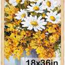 GULETHUN 18x36 Picture Frame, Natural Wood Poster Frame, Home Decor Natural Gallery Frames, Horizontal or Vertical Format, Sturdy, Plexiglass, Large Wall Decor, for Photos, Artworks, Posters