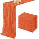 Orange Cheesecloth Table Runner 5 Pack 10FT Boho Fabric Rustic Cheese Cloth Table Runner for Wedding 20 x 120 Inch Long Bridal Shower Baby Shower Gauze Sheer Birthday Party Table Decorations