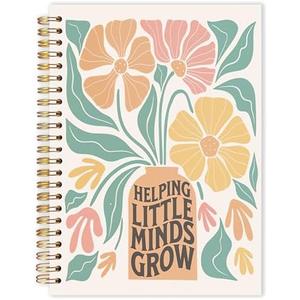 Qabliqo Teachers Gifts Spiral Notebooks, Boho Floral End of Year Teacher Gifts Journal for Writing, Teacher Appreciation Gift Notebook for Note Taking, Teachers Office Supplies, 5.5x8.3 Inch