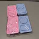 Reusable Silicone Snack Boxes with Lids Double-Layer Design Suitable for Storing Lunch Fruit and Snacks Also Suitable Compact Mini Snack Boxes (2Blue and 2Pink)