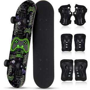Honoson 7 Pcs Skateboard Kids Set, Age 6-10 Kids 24 x 6"