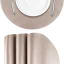 UXcell 4 Pcs Faux Leather Placemats - Round Dinner Table Mats, PU Leather, Heat Resistant, Waterproof, Oil Proof (Champagne)
