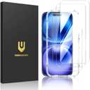 UNBREAKcable 2-Pack Screen Protector for iPhone 16, Double Shatterproof Tempered Glass [Easy Installation Frame] [9H Hardness] [99.99% HD Clear] [Case Friendly] for iPhone 6.1 inch