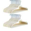 Amazon Basics Slim Velvet Non-Slip Space Saving Suit Clothes Hangers for Closet Organization, Ivory/Beige, 48Pack