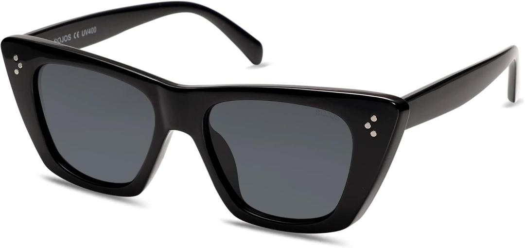 SOJOS Retro Trendy Cat Eye Polarized Sunglasses for Women Cute Stylish UV400 Sunnies SJ2199