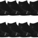 Fruit of the Loom Women's Everyday Soft Cushioned No Show Socks (Multi Pack), Black (10 Pack), 4-10