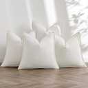 MIULEE Cream Linen Pillow Covers Pack of 4 Decorative Natural Solid Throw Pillow Covers Soft Accent Boho Farmhouse Couch Pillowcases Modern Home Decors for Living Room Bed Sofa 20x20 Inch