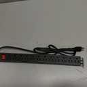 BTU Power Strip Surge Protector Rack-Mount PDU, 12-Outlet Power Strip with Switch, Metal Mountable Heavy Duty for Server Racks, Garage, Shop Workbench, Industrial Commercial Use (Black 6FT)
