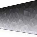 Computer Desk Mat XXL Mousepad Big Mouse Pad Gaming Desk Mats Office Pad Non-Slip Rubber Base Waterproof with Stitched Edges 35.4 X 15.7 for Game Office, White Grey Geometric