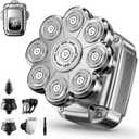 9D Head Shavers for Bald Men, 5 in 1 Detachable Head Shaver with LED Display, IPX7 Waterproof Wet Dry Rechargeable Electric Shavers for Men Grooming Kit for Home & Travel (Gunmetal)