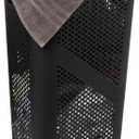 Mind Reader Slim Laundry Hamper with Lid, 60L Clothes Basket, Ventilated Plastic, Black (Single)