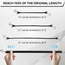 ROBLOCK 21" Rubber Tarp Straps with 150% Max Stretch, 100% EPDM Bungee Cords with Metal Crimped S Hooks, Ideal for Securing Tarps, Cargo, Canvases, Weatherproof (10 Pack)