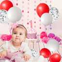 Red, White, Silver Balloons Kit, 122Pcs Red White Silver Balloon Arch Balloon Garland Kit for Birthday Wedding Engagements Graduation Anniversary Party Decoration