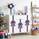 AnyDesign 6Pcs Patriotic Cabinet Bows 4th of July Kitchen Window Decor American Flag Star Striped Ribbon Bow with Hook & Loop Closure for 250th Anniversary Independence Day Memorial Day Party Supplies