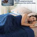 Kivik Weighted Blanket 15 lbs for Adults, Minky Dot Heavy Blankets, Microfiber Reversible Weighted Throw Blankets for All Seasons, Machine Washable,60"x80" Queen Size, Navy Blue