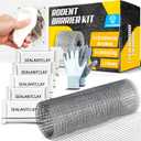 [Upgraded] Rodent Barrier Kit, 8in x 5FT Galvanized Wire Mesh, 5 PCS Repair Sealing Clay, Gloves Included, Gap Blocker in Hole Pipeline Vent in House, Garage, Garden