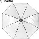 SoulRain 48" Clear Bubble Umbrella Large Transparent Umbrella for Rain, Windproof & Automatic Open, Wedding Umbrellas for Women & Men, Vintage Stick Cane with Wooden Handle(Clear)