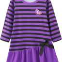 Baby Girl Fall Clothes: Soft Long Sleeve Bow Tie Print Outfits Casual Birthday Party Clothing for 6Months-3T (9-12 Months, Purple)