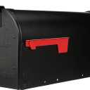 Architectural Mailboxes Admiral Rust-Proof Aluminum Metal Post Mounted Mail Box for Outside, Black, Large Curbside Mailbox, USPS Approved for Residential Delivery