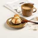 Ceremic Spoon Rest for Kitchen Counter, Spoon Holder for Stove Top, Coffee Spoon Rest, Cooking Utensil Rest for Ladles, Spatula, Spoons or Tongs, Kitchen Decor, Housewarming Gifts, 1 pack (brown)