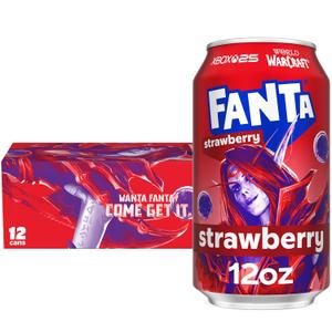 Fanta Strawberry, 12 fl oz, 12 Pack (EXP 04/22/27)