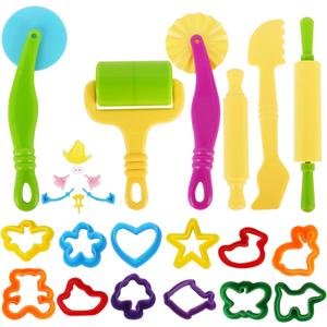 Dough Tools Set for Kids Ages 2-4, 25pc Creative Play Accessories with Molds and Cutters, Non-Toxic Modeling Clay Toys for Toddlers Sensory Activities