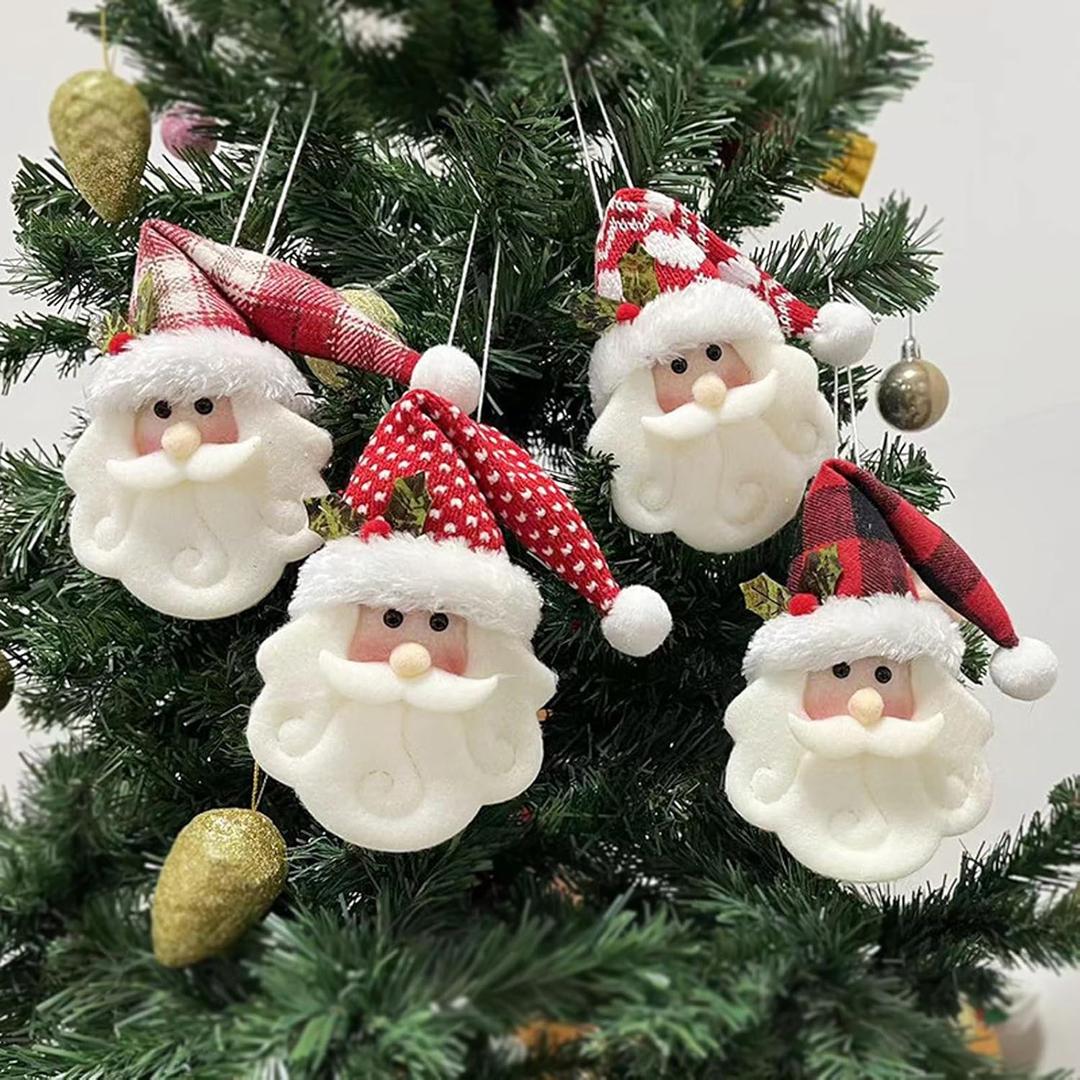 4Pcs Christmas Tree Hanging Ornaments, Christmas Tree Doll Decoration, New Cute Santa Claus Hanging Pendant for Walls Windows Doors Home Party Garden