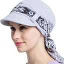 JarseHera Chemo Hats for Women Bamboo Cotton Lined Newsboy Caps with Scarf Double Loop Headwear for Cancer Hair Loss