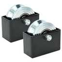 2 Sets 4'' V-Groove Sliding Gate Wheels with Welded Bracket Box, Heavy Duty Inverted V Tracks Sliding Gate Rollers, Double Sealed Bearing 3000 Lbs Capacity