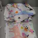 BEDMUST Kids Duvet Cover Set Full Size - 3 Pieces Super Soft & Cute Unicorn Bedding Sets for Girls Boys Teen, Cartoon Rainbow Flowers Clouds Stars Birds Print Comforter Cover for Kid Bedroom Set