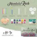 MoonGarden Mandala Rock Painting Kit - Mandala Dotting Tools Kit - Large Wooden Rocks for Painting, Stencils, Acrylic Paints, Dotting Tools for Rocks - Dot Art Kit for Adults & Kids