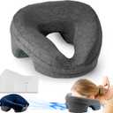 Face Down Pillow Massage Headrest for Bed, Stomach Sleeping Pillow, Face Cradle, BBL Pillow After Surgery Post Eye Surgery Recovery Equipment for Massage Tables,Piercing Pillows Removable Cover Black