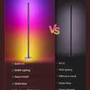 Smart Corner Floor Lamp, RGBICW LED Standing Lamp with App Control, 16 Million Colors with Music Sync, Dimmable Ambient Light for Bedroom, Living Room, Home Decor (Black)