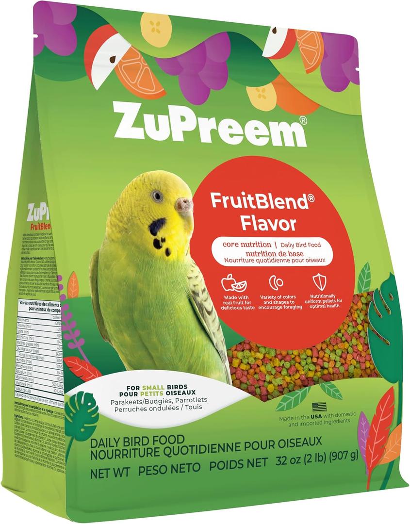 2 x Zupreem Fruitblend Flavor ,Food For Small Birds 2Lb (907G,), BBD 09JAN2028