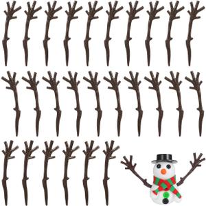 2 x 100Pcs Mini Christmas Snowman Hand, Mini Twigs Deer Antlers Shaped Tree Branches Snowman Crafts Kit for Winter Decorations