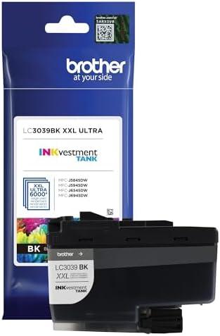 Brother Genuine LC3039BK Single Pack Ultra High-yield Black INKvestment Tank Ink Cartridge, Page Yield Up To 6,000 Pages, LC3039