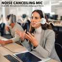 Wireless Headset with Mic for Work, Bluetooth Headset with Microphone Mute & USB Dongle, 45HrsWireless Headphones with Mic Noise Canceling& Charging Dock for WFH/Call Center/PC/Teams/Trucker/Office