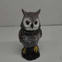 Solar Owl with Flashing Eyes, Rotating Head and Realistic Tweets, Plastic Owl Decoration for Home, Garden, Patio and Fence, 15 in x 5.5 in x 5.5 in