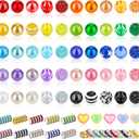 55 Pcs 20mm Multi-colored Acrylic/Resin Bubblegum Beads for Pens, Bracelets, Necklaces & Earrings