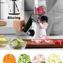 Cheese Grater Rotary, Rotary Grater for Kitchen, Kitchen Grater Vegetable Slicer with 3 Drum Blades, Fast Cutting Cheese Shredder for Vegetables and Nuts
