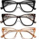 Oversized Reading Glasses Women Cat Eye Style Blue Light Computer Reader Designer Fashion Spring Hinge Eyewear PT2005
