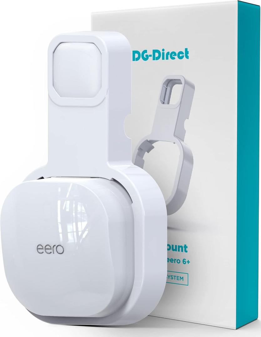 DG-Direct Wall Mount Holder for eero 6 and eero 6+ Router Mesh Wi-Fi System, No Messy Wires, The Outlet Wall Mount Holder for eero 6 Plus, Stand Bracket for eero 6 Extender Space Saving 1 Pcs