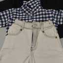 MYGBCPJS 3Pcs Boy Handsome Outfit Set Plaid Shirt + T-Shirt + Suspender Jean Sets Size 2