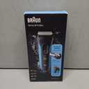 Braun Electric Series 3 Razor with Precision Trimmer, Rechargeable, Wet & Dry Foil Shaver for Men, Blue/Black, 4 Piece